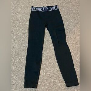 Women's Black Leggings with Patterned Waistband